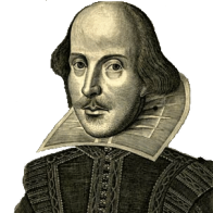 Portrait from
cover of First Folio. 
Click to browse monologues for all genders.